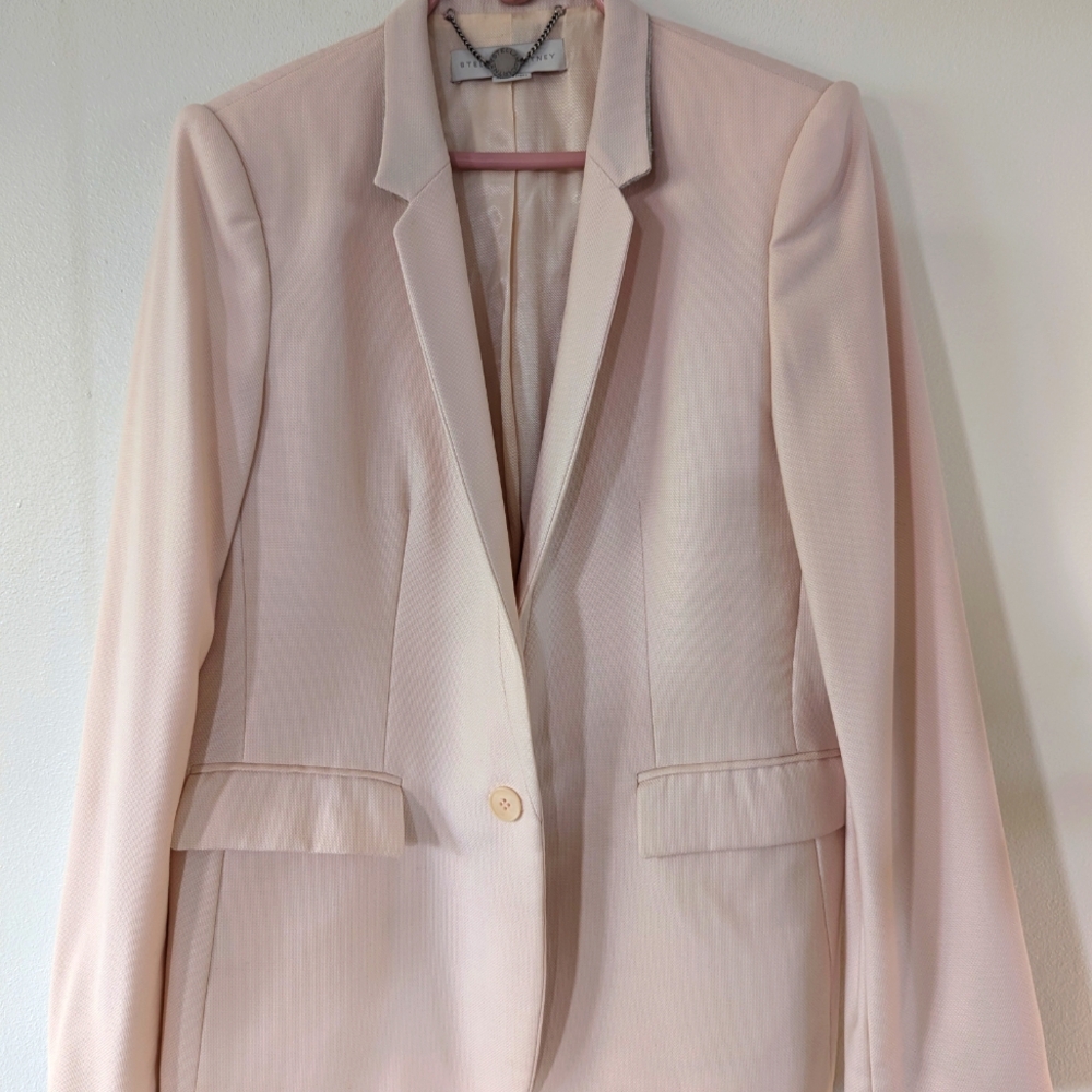 Stella McCartney Pale Pink Wool Blazer Size 44
